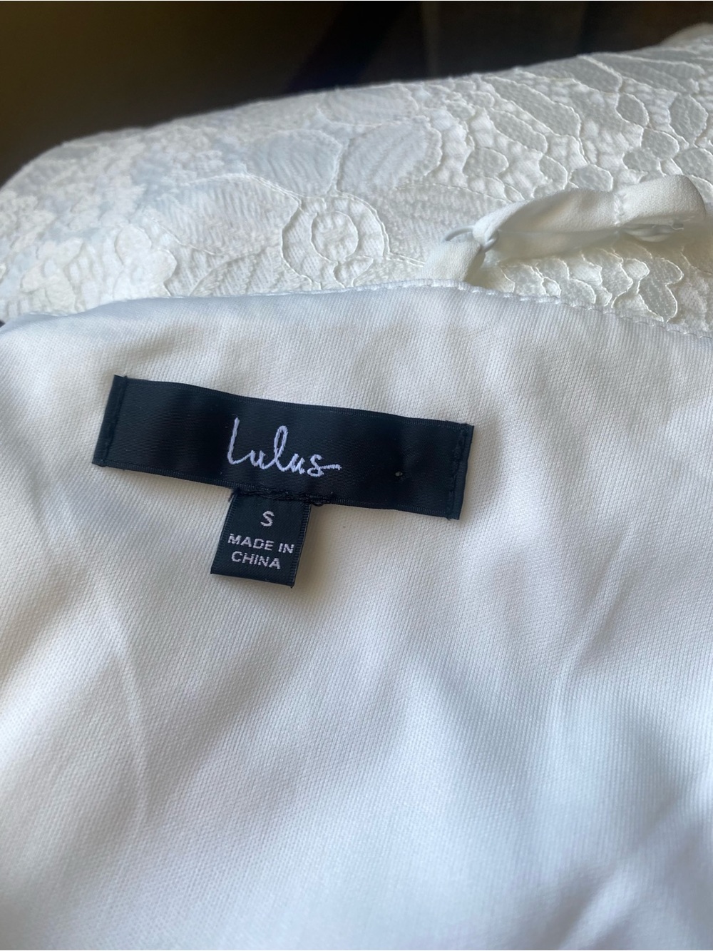 Lulus Classic White Spaghetti Adjustable Strap Lace Short  Dress in Ivory Sz S - Picture 8 of 13